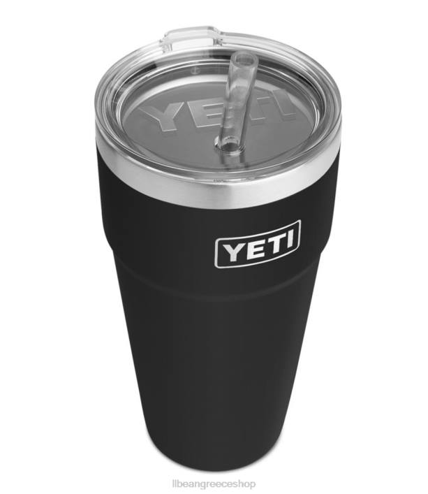 για άνδρες και γυναίκες Yeti rambler στοιβαζόμενο κύπελλο με καλαμάκι 6PHT6166 L.L.Bean αξεσουάρ εξωτερικού χώρου μαύρος