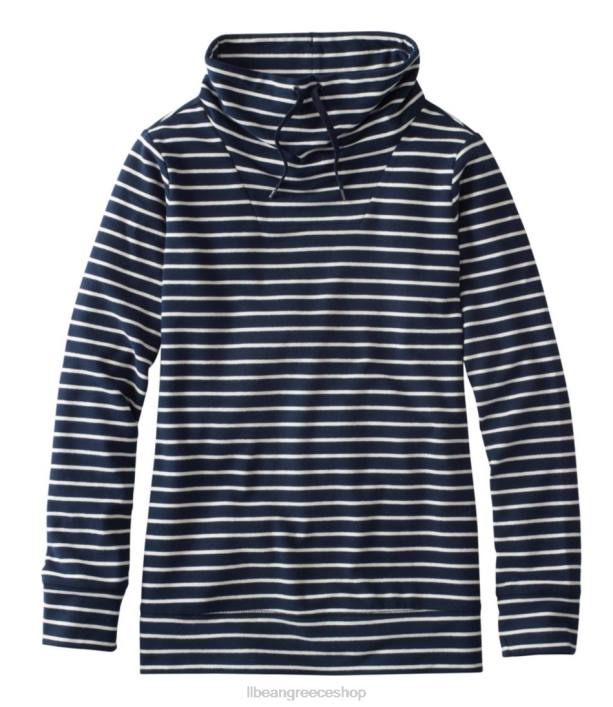 γυναίκες πουλόβερ με λαιμόκοψη ultrasoft sweats 6PHT476 L.L.Bean είδη ένδυσης κλασικό ναυτικό/κρέμα