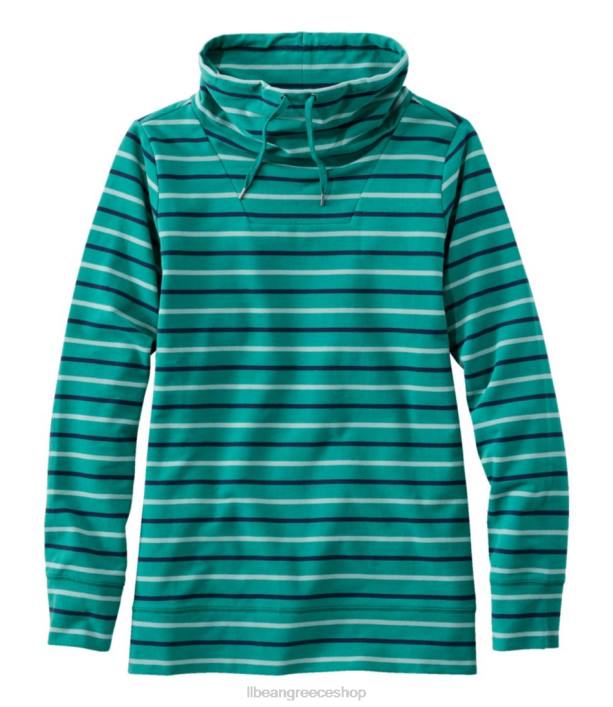 γυναίκες πουλόβερ με λαιμόκοψη ultrasoft sweats 6PHT4912 L.L.Bean είδη ένδυσης ζεστό γαλαζοπράσινο/κλασικό ναυτικό