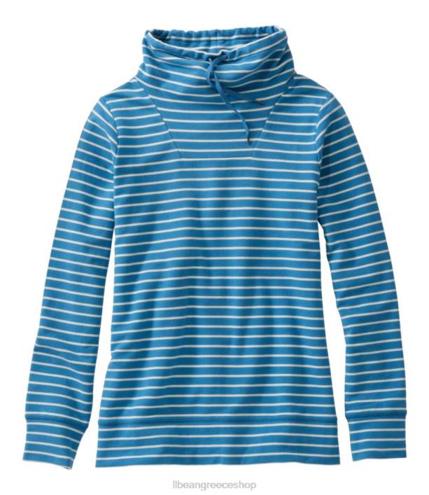 γυναίκες πουλόβερ με λαιμόκοψη ultrasoft sweats 6PHT5921 L.L.Bean είδη ένδυσης θαλασσί μπλε/κρεμ