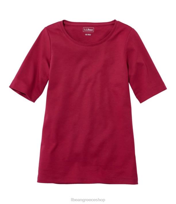 γυναίκες μπλουζάκι με λαιμόκοψη 6PHT4571 L.L.Bean είδη ένδυσης σκούρο κράνμπερι