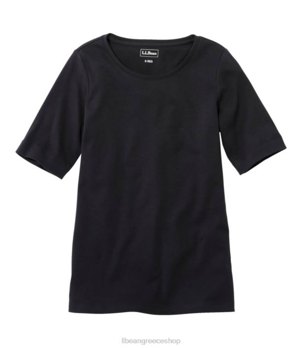 γυναίκες μπλουζάκι με λαιμόκοψη 6PHT5648 L.L.Bean είδη ένδυσης μαύρος