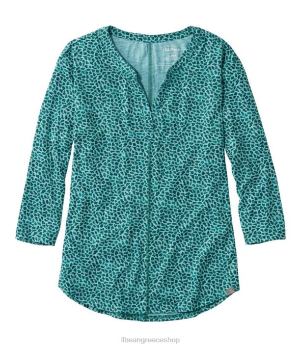 γυναίκες μπλουζάκι δίπλα στο ρέμα 6PHT7172 L.L.Bean είδη ένδυσης sea ​​aqua geo