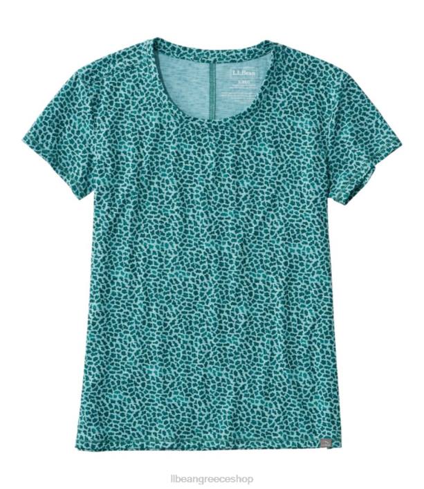 γυναίκες μπλουζάκι δίπλα στο ρέμα 6PHT7187 L.L.Bean είδη ένδυσης sea ​​aqua geo