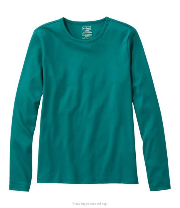 γυναίκες βαμβακερό μπλουζάκι pima 6PHT2928 L.L.Bean είδη ένδυσης ζεστό γαλαζοπράσινο