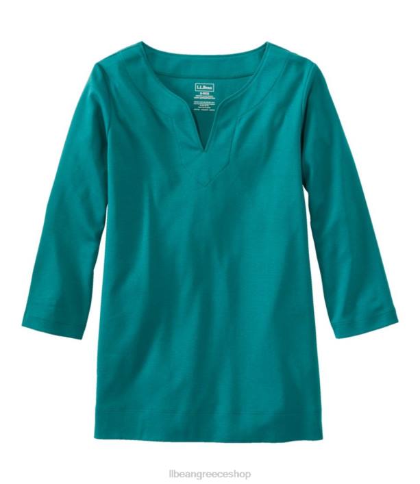 γυναίκες βαμβακερό χιτώνα pima 6PHT2940 L.L.Bean είδη ένδυσης ζεστό γαλαζοπράσινο
