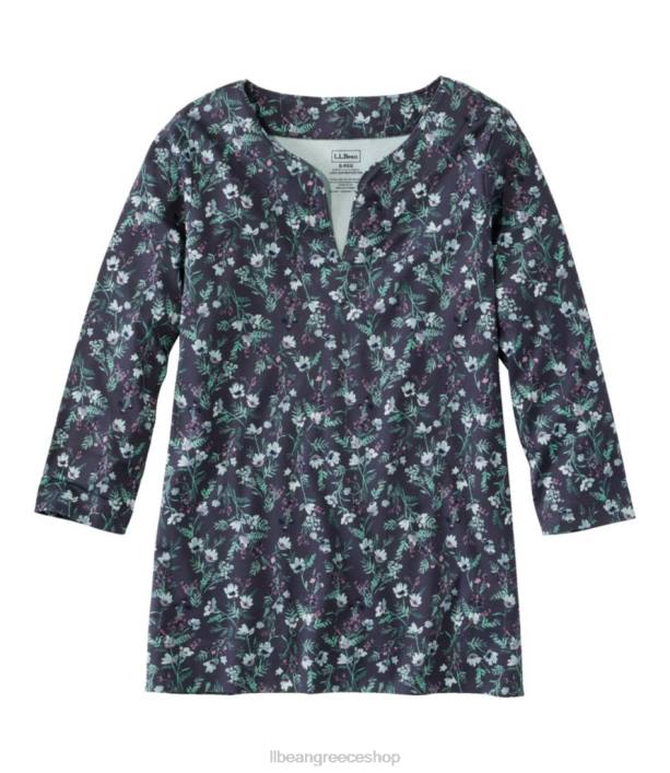 γυναίκες βαμβακερό χιτώνα pima 6PHT5700 L.L.Bean είδη ένδυσης σκούρο λουλουδάτο τσαμπί