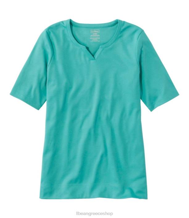 γυναίκες βαμβακερό μπλουζάκι pima 6PHT7178 L.L.Bean είδη ένδυσης γαλαζοπράσινο παγετώνα