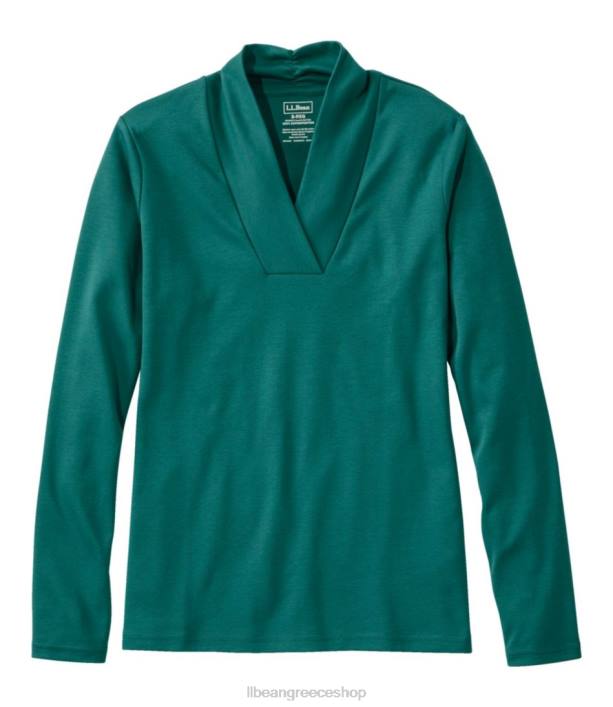 γυναίκες βαμβακερό μπλουζάκι pima 6PHT94 L.L.Bean είδη ένδυσης ζεστό γαλαζοπράσινο