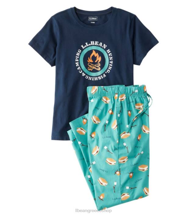γυναίκες άνετο τέντωμα ύπνου pj set 6PHT7294 L.L.Bean είδη ένδυσης μπλε πράσινο