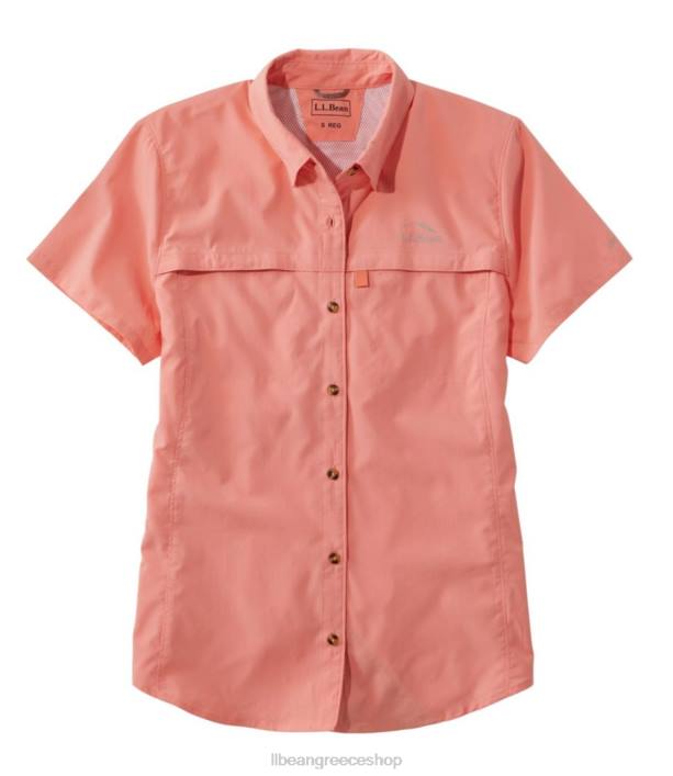 γυναίκες πουκάμισο με τροπικά ρούχα 6PHT270 L.L.Bean είδη ένδυσης ζεστό κοράλλι