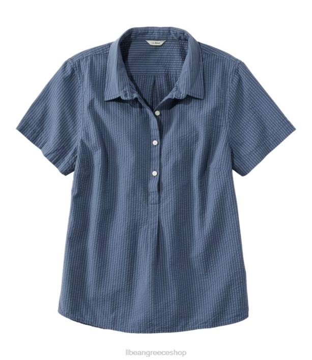 γυναίκες πουκάμισο vacationland seersucker 6PHT2960 L.L.Bean είδη ένδυσης μαλακή λωρίδα indigo