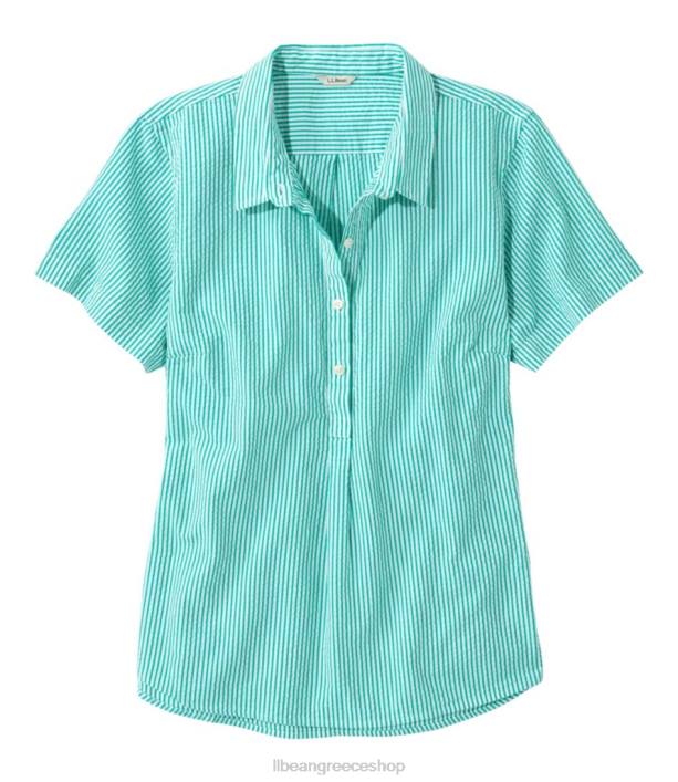 γυναίκες πουκάμισο vacationland seersucker 6PHT4598 L.L.Bean είδη ένδυσης νεφρίτης του ωκεανού