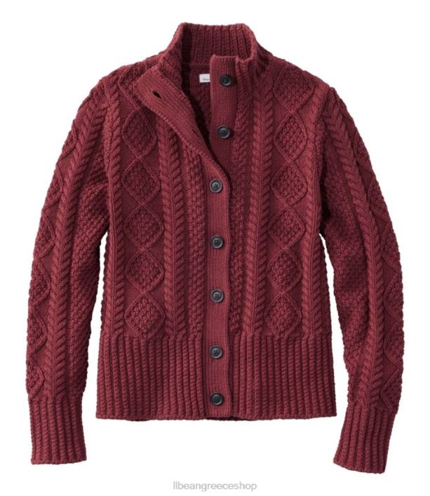 γυναίκες signature βαμβακερό πουλόβερ ψαράς 6PHT3379 L.L.Bean είδη ένδυσης Βουργουνδία