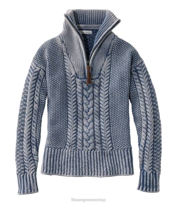 γυναίκες signature βαμβακερό πουλόβερ ψαράς 6PHT3457 L.L.Bean είδη ένδυσης ατλαντικό μπλε πλυμένο