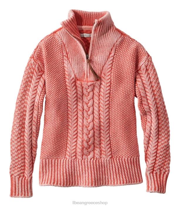 γυναίκες signature βαμβακερό πουλόβερ ψαράς 6PHT611 L.L.Bean είδη ένδυσης ροζ γκρέιπφρουτ πλυμένο
