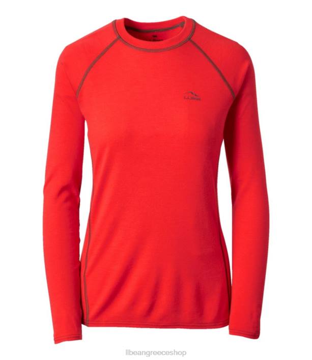 γυναίκες cresta midweight 250 crew top 6PHT6004 L.L.Bean είδη ένδυσης ζωηρό κόκκινο