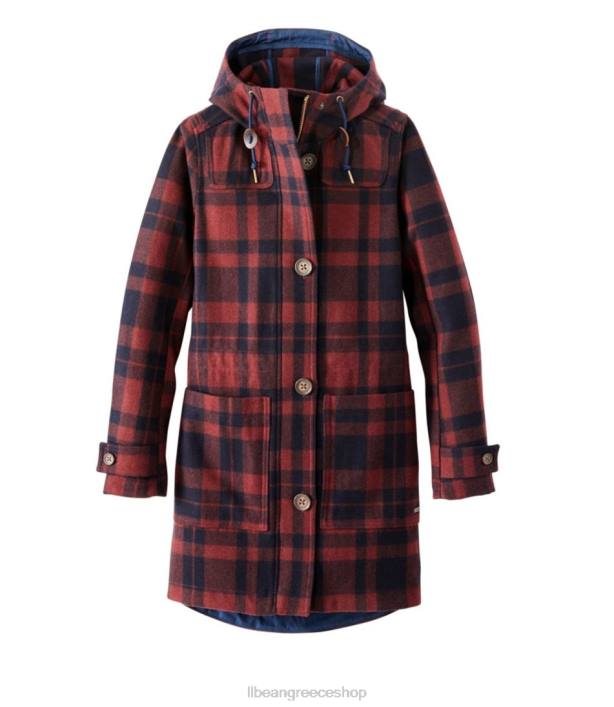 γυναίκες μάλλινο παλτό δυτικού άκρου 6PHT933 L.L.Bean εξωτερικά ενδύματα canyon rust καρό