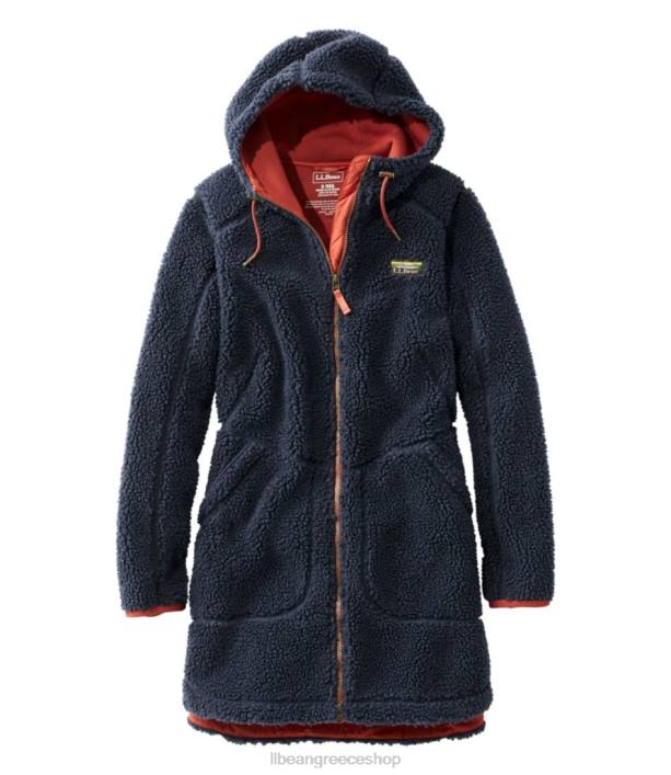 γυναίκες παλτό από φλις σωρό βουνού 6PHT5072 L.L.Bean εξωτερικά ενδύματα ναυτικό άνθρακα