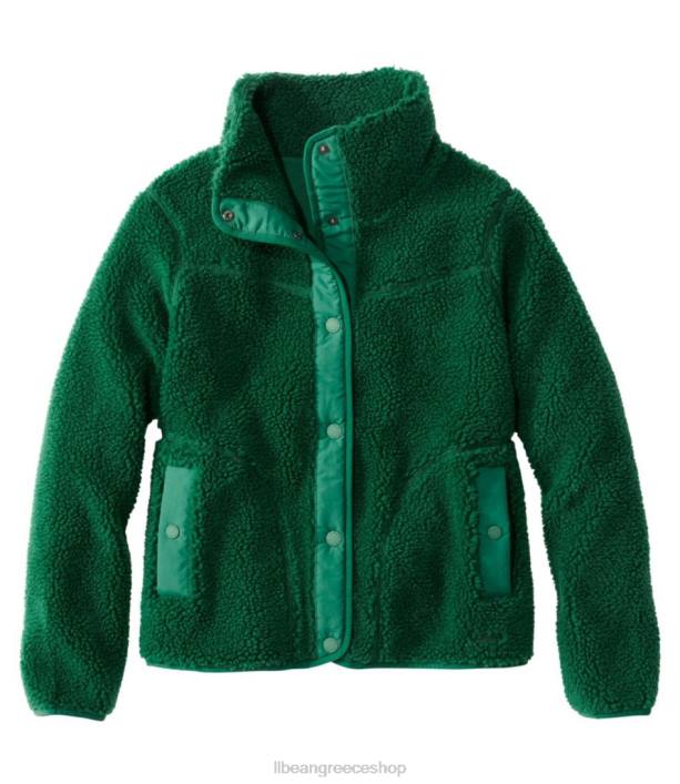 γυναίκες σακάκι sherpa fleece 6PHT3593 L.L.Bean εξωτερικά ενδύματα σμαραγδένιο έλατο