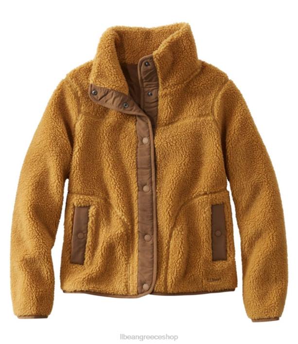 γυναίκες σακάκι sherpa fleece 6PHT6658 L.L.Bean εξωτερικά ενδύματα αντίκα χρυσό