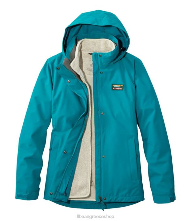 γυναίκες πουλόβερ φλις τζάκετ 3 σε 1 6PHT3606 L.L.Bean εξωτερικά ενδύματα αληθινό γαλαζοπράσινο/ιστιοπανί