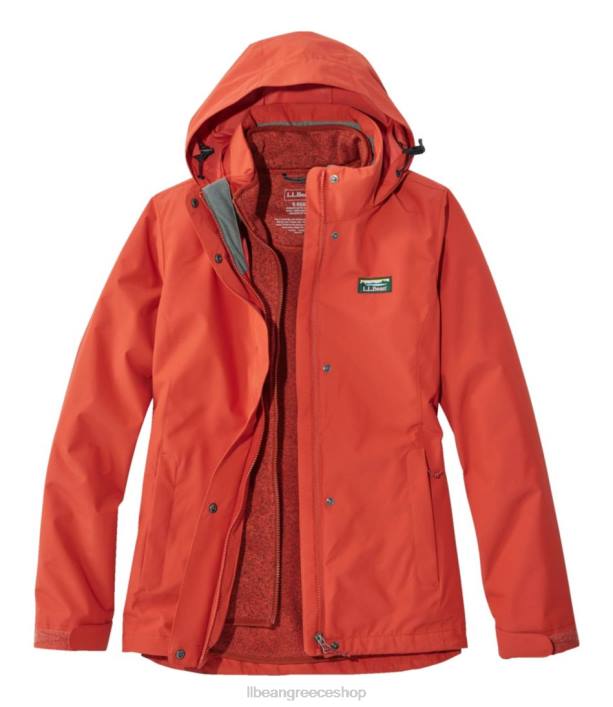 γυναίκες πουλόβερ φλις τζάκετ 3 σε 1 6PHT840 L.L.Bean εξωτερικά ενδύματα σκουριά πορτοκαλί/σκούρο σκουριασμένο