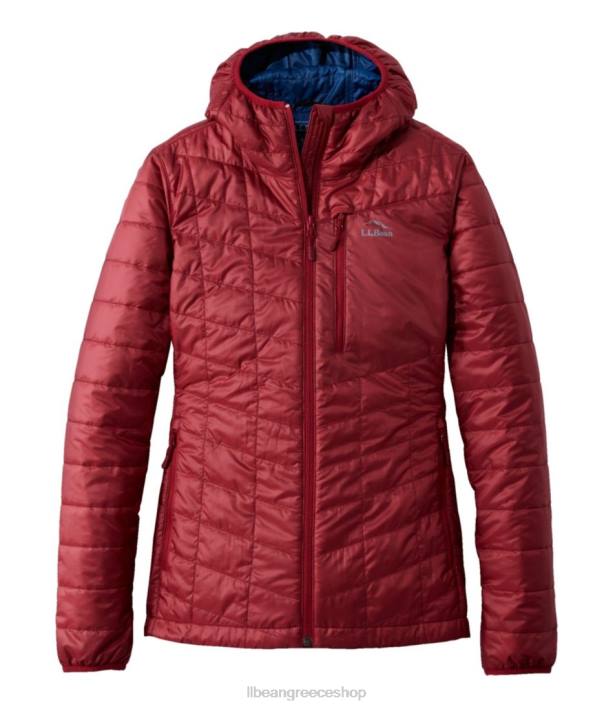 γυναίκες μπουφάν primaloft packaway με κουκούλα 6PHT3590 L.L.Bean εξωτερικά ενδύματα κόκκινο του βουνού