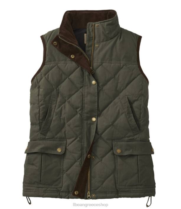 γυναίκες κερωμένο βαμβακερό γιλέκο upcountry 6PHT914 L.L.Bean εξοπλισμός εξωτερικού χώρου loden