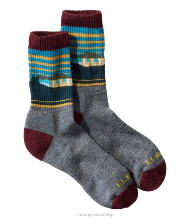 άνδρες κάλτσες πεζοπόρου κατάχντιν 6PHT4688 L.L.Bean αξεσουάρ γκρι ρείκι/βαθύ ροδόξυλο