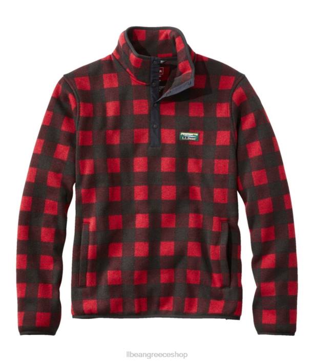 άνδρες πουλόβερ fleece πουλόβερ 6PHT3658 L.L.Bean είδη ένδυσης βουβαλίσιο καρό γρανάτη