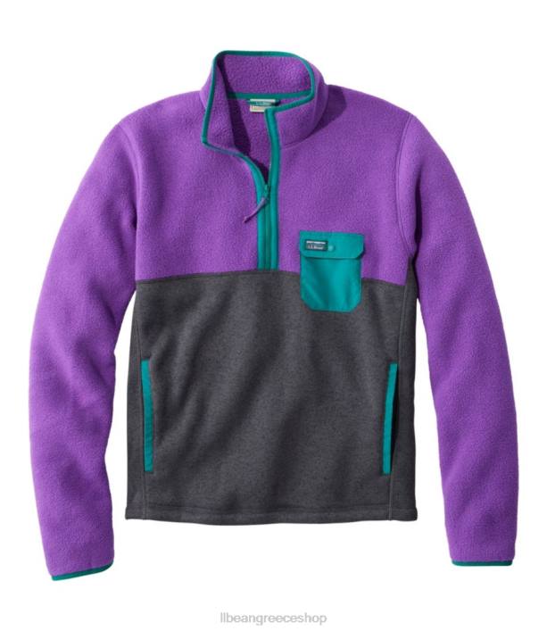 άνδρες πουλόβερ fleece sherpa υβριδικό πουλόβερ 6PHT5116 L.L.Bean είδη ένδυσης έντονο μωβ/γκρίζο ρείκι