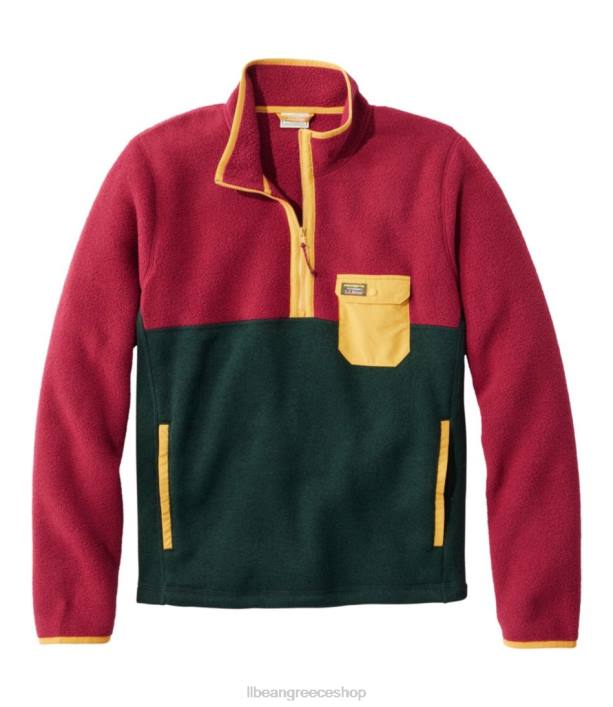 άνδρες πουλόβερ fleece sherpa υβριδικό πουλόβερ 6PHT888 L.L.Bean είδη ένδυσης βουνό κόκκινο/σκοτεινό κυνηγός
