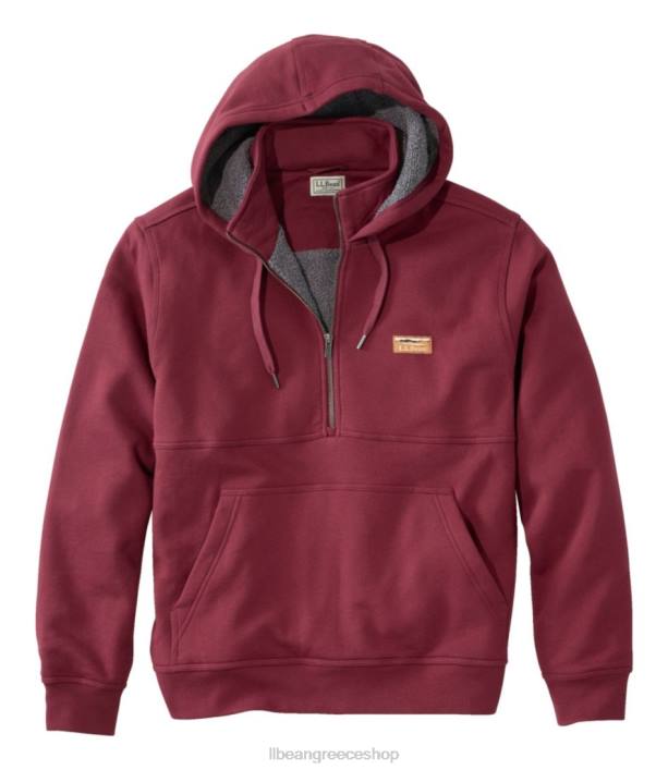 άνδρες Φούτερ με μισό φερμουάρ katahdin iron 6PHT568 L.L.Bean είδη ένδυσης Βουργουνδία