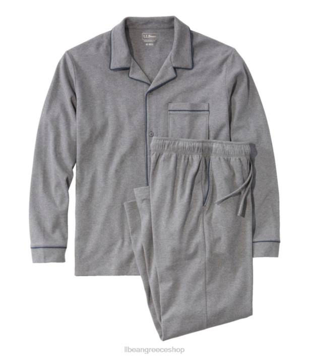 άνδρες βαμβακερή πλεκτή πιτζάμες 6PHT3066 L.L.Bean είδη ένδυσης γκρι ρείκι