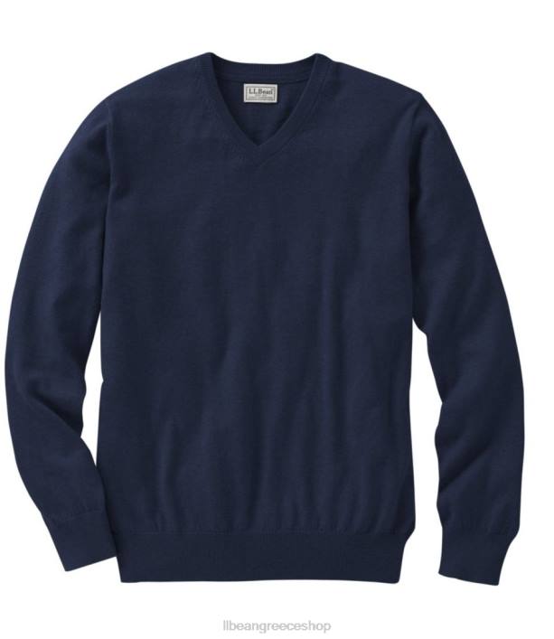 άνδρες πουλόβερ από βαμβάκι/κασμίρ 6PHT3291 L.L.Bean είδη ένδυσης ΠΟΛΕΜΙΚΟ ΝΑΥΤΙΚΟ