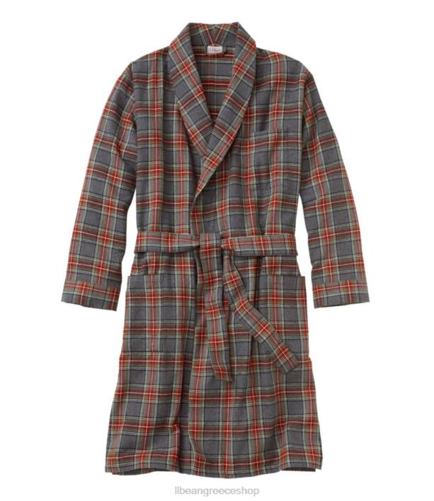άνδρες σκωτσέζικη καρό φανέλα ρόμπα 6PHT6524 L.L.Bean είδη ένδυσης γκρίζος στιούαρτ