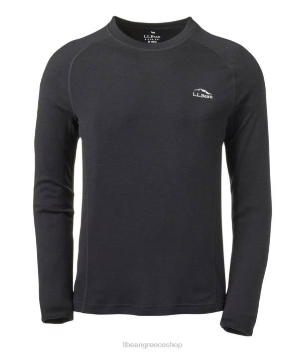 άνδρες μαλλί cresta μεσαίου βάρους 250 crew top 6PHT716 L.L.Bean είδη ένδυσης σκούρο μαύρο