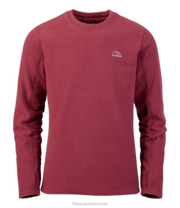άνδρες πλήρωμα στρώμα βάσης fleece 6PHT775 L.L.Bean είδη ένδυσης ερυθρό κρασί