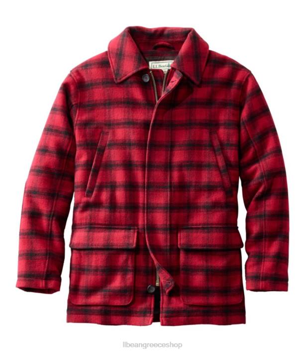 άνδρες μέιν οδηγός μαλλί παρκά 6PHT894 L.L.Bean εξωτερικά ενδύματα κόκκινο/μαύρο καρό