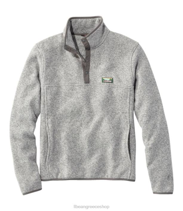 άνδρες πουλόβερ fleece πουλόβερ 6PHT864 L.L.Bean εξωτερικά ενδύματα γκρι ρείκι