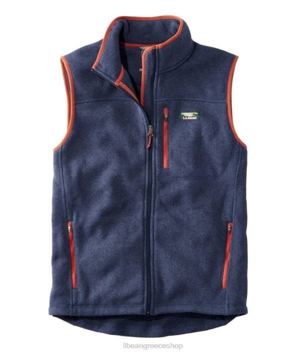 άνδρες πουλόβερ φλις γιλέκο 6PHT5877 L.L.Bean εξωτερικά ενδύματα φωτεινή ναυτική/κόκκινη ώχρα