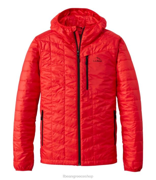 άνδρες μπουφάν primaloft packaway με κουκούλα 6PHT6610 L.L.Bean εξωτερικά ενδύματα ζωηρό κόκκινο