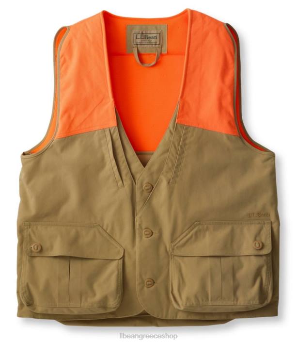 άνδρες γιλέκο κυνηγού ορεινών 6PHT1978 L.L.Bean x Double L εξοπλισμός εξωτερικού χώρου σκούρο χακί/πορτοκαλί κυνηγός