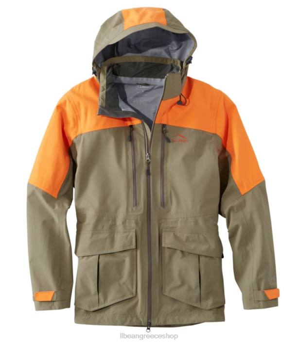 άνδρες αδιάβροχο σακάκι tek upland 6PHT3690 L.L.Bean εξοπλισμός εξωτερικού χώρου σκούρο μανιτάρι/πορτοκάλι κυνηγός