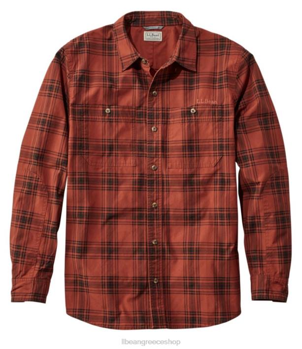 άνδρες πουκάμισο πεδίου 6PHT1716 L.L.Bean x Double L εξοπλισμός εξωτερικού χώρου σκούρο ροδάκινο