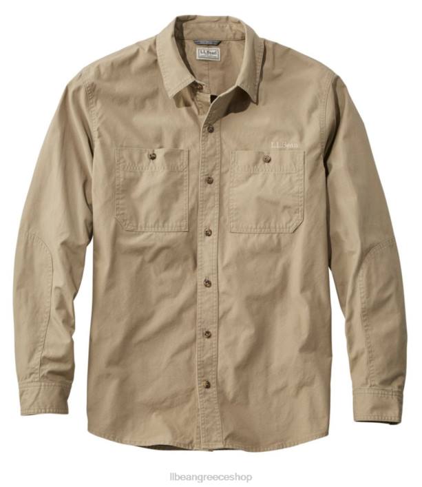άνδρες πουκάμισο πεδίου 6PHT3998 L.L.Bean x Double L εξοπλισμός εξωτερικού χώρου σκούρο παρασυρόμενο ξύλο
