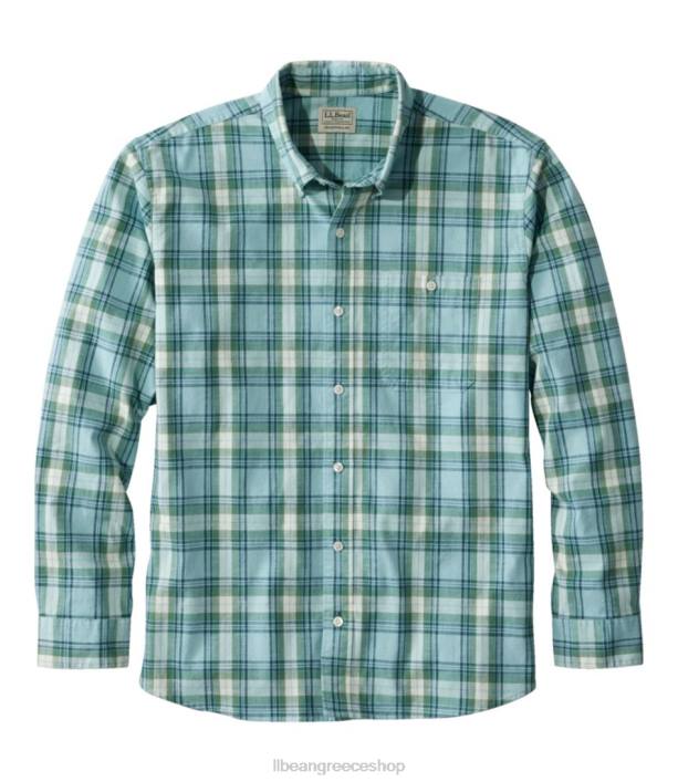 άνδρες άνετο ελαστικό πουκάμισο chambray 6PHT4846 L.L.Bean είδη ένδυσης απαλό τιρκουάζ