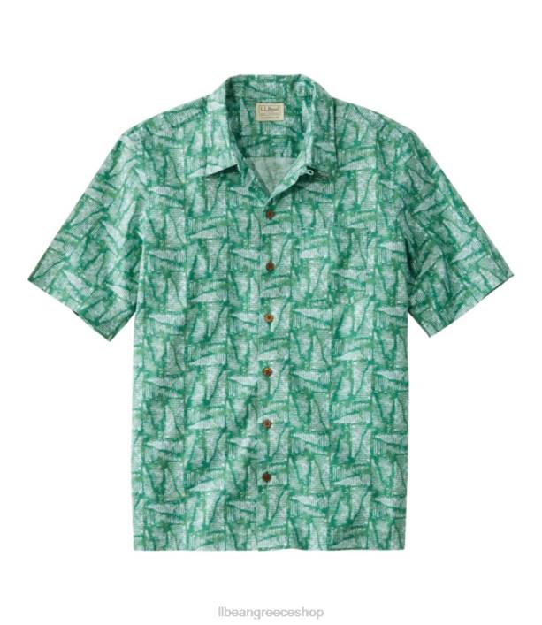 άνδρες tropics πουκάμισο 6PHT6904 L.L.Bean είδη ένδυσης τριφύλλι αφηρημένη γεωγραφική