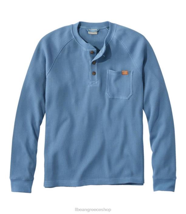 άνδρες βάφλα henley με φασόλια 6PHT3366 L.L.Bean είδη ένδυσης μπλε της κόλπου